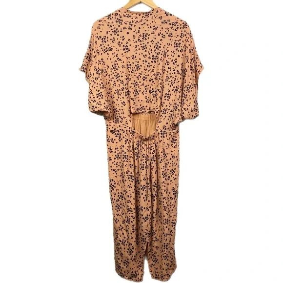 Cupcakes and Cashmere Women’s Summer Peach Midi Dress Animal Print Size Large - Picture 11 of 11